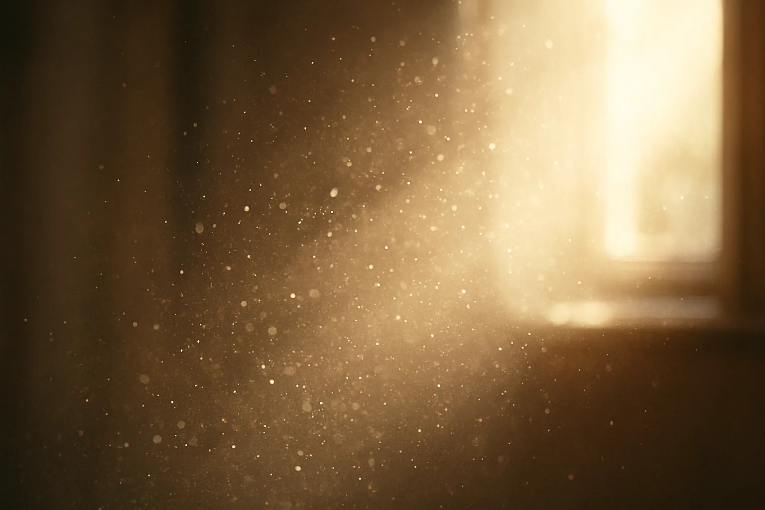 A picture of dust particles in sunlight.